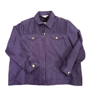 Vintage Drapers & Damons‎ Faux Suede Jacket Full Zip Western Purple Plus Size 2X